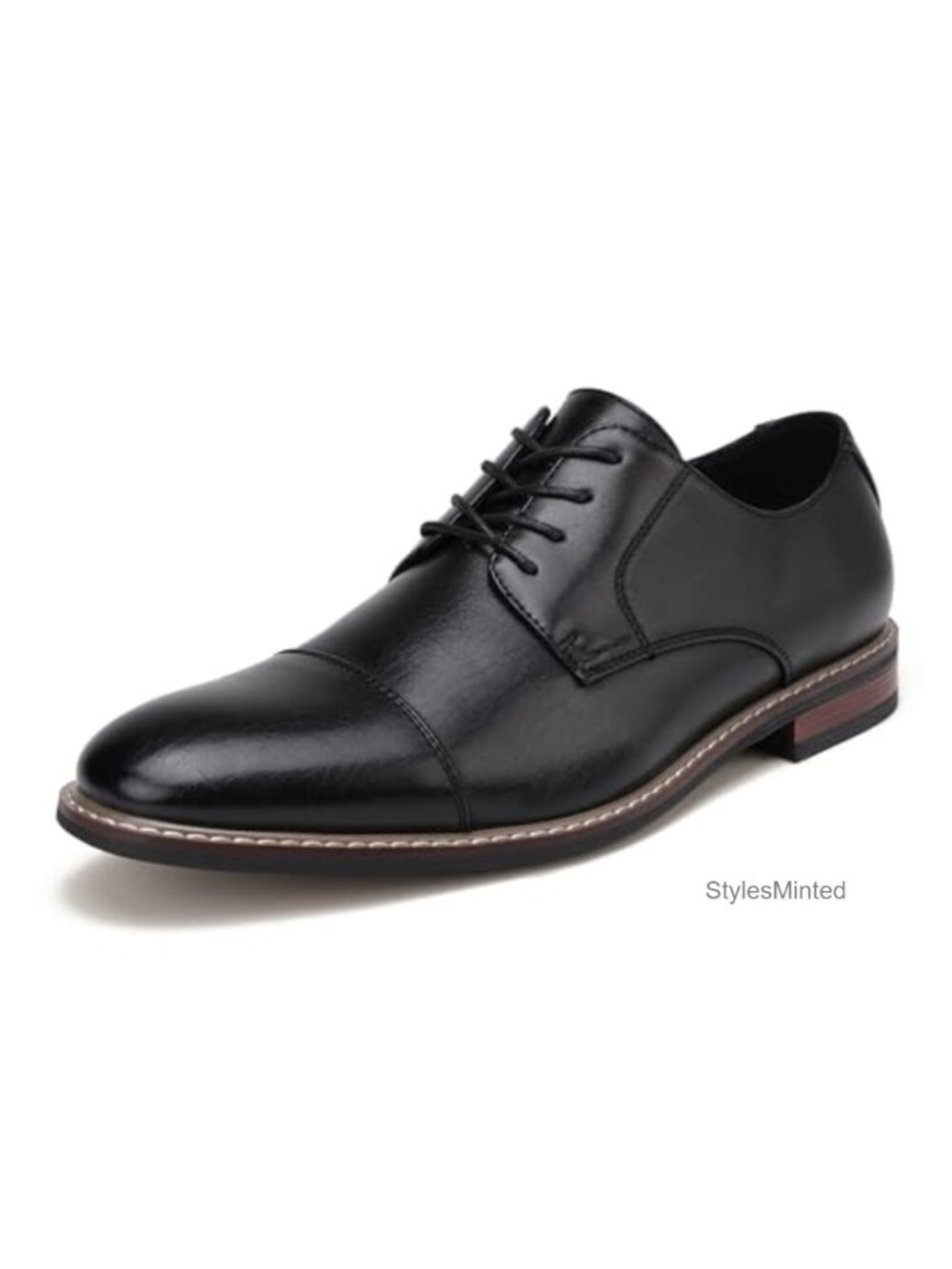 Men's Cap Toe Oxford Dress Shoes Faux Leather Lace-Up Office